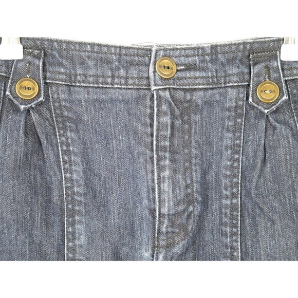 NEW Anthropologie Denim Knee Length Skirt Blue 29 - Picture 2 of 6